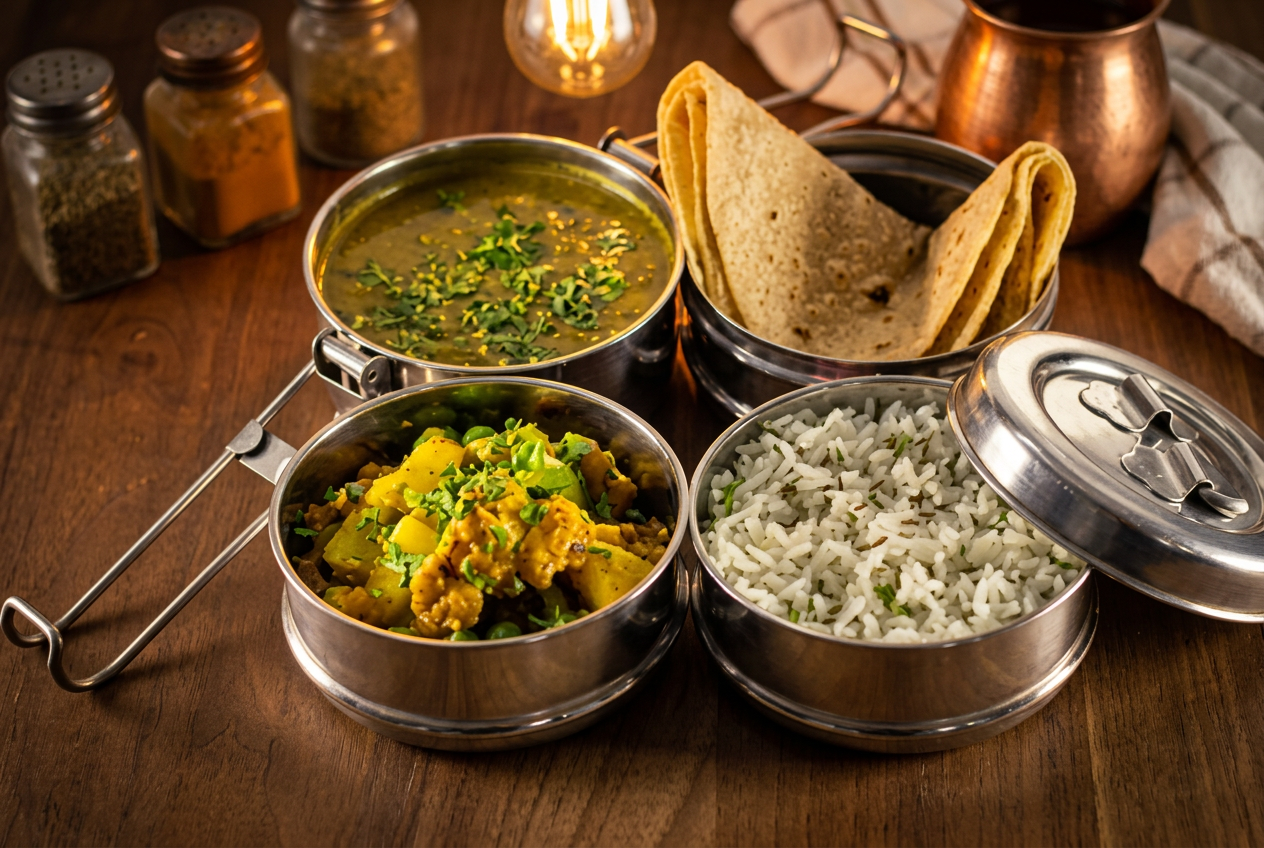 Wood tiffin
